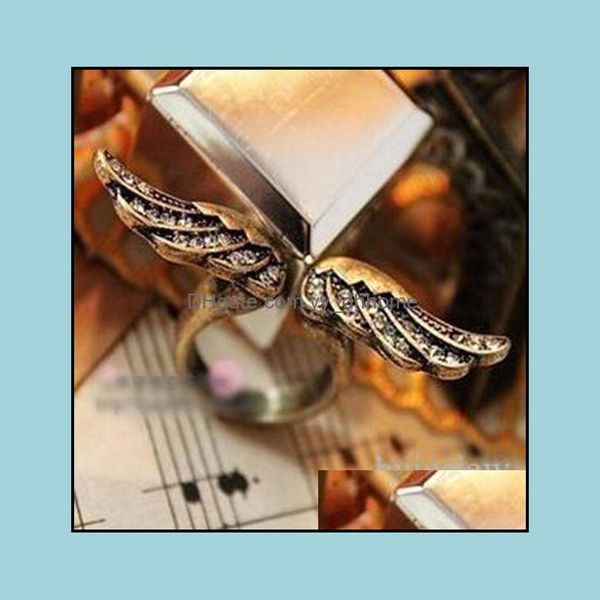 Кольца Band Congagement Rings Последние модели модели ювелирные ювелирные изделия Beautifully Gold Angel Wings Fl из роскошных бриллиантовых капель