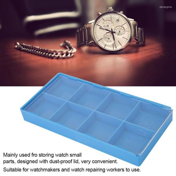 Uhrenboxen Kunststoffteile Aufbewahrungsbox Organizer Uhrmacher Reparaturwerkzeuge Tablett Display Container Halter C