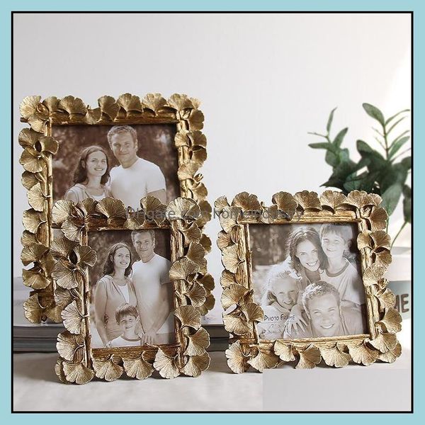 Altro Home Decor New Wedding Po Frame Golden Sier Resin Soggiorno Decorazione desktop Semplicità moderna Picture Drop Delivery 2021 H Dhvgo