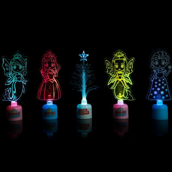 Brinquedo de Natal para a Árvore idosa LED Night Light Colorful Flash 3D tridimensional brinquedo brilhante Kids Presente 64