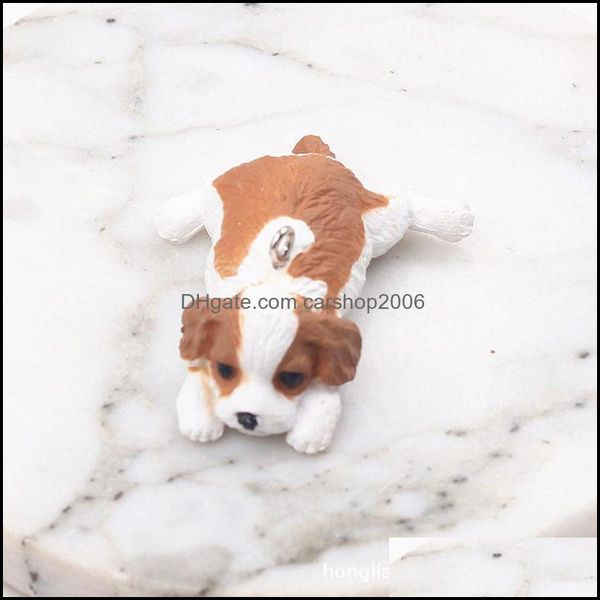 Charms Charms 30-50Mm Fashion Craft Animal Jewelry Resina 3D Cucciolo di cane per portachiavi Fare pendenti appesi fatti a mano Materiale fai da te1 Dh3Az