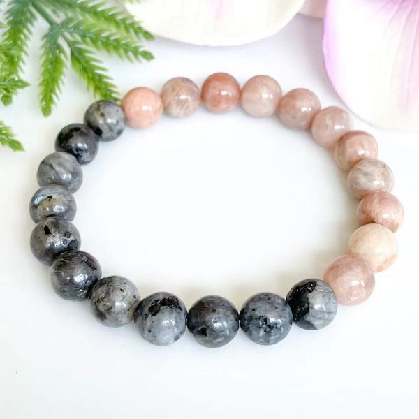 MG1564 Strand 8 mm SUNSTONE LABRIdorite Bracelet Gemstone Moda feminina Cristais de cura de contas Balanço de ioga Malas