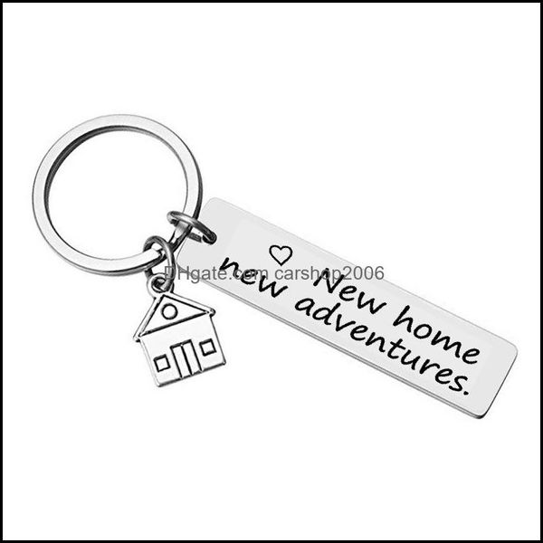 KeyChains Chete Key Key Housewarming Gift para ela ou ele nova casa Aventuras Chaves Chaves Chaves Chavenizador Movendo -se Primeiro C3 D DHDOH