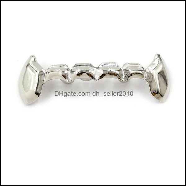 Grillz Griglie dentali Denti Bretelle Gioielli Moda Punk Qualità Placcato oro Uomo Donna Grillz Personalità all'ingrosso Hip Hop Dental Gri Dht9O