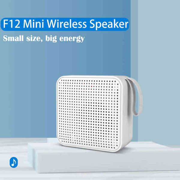 Altoparlanti portatili F12 Mini altoparlante wireless Scheda portatile esterna Altoparlante Bluetooth Subwoofer con gancio quadrato T220831