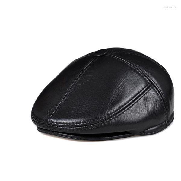 Берец Зимние плоские шапки Beret Men Black Brown Warm Ductbill Hat шляпа плюща мужской уш