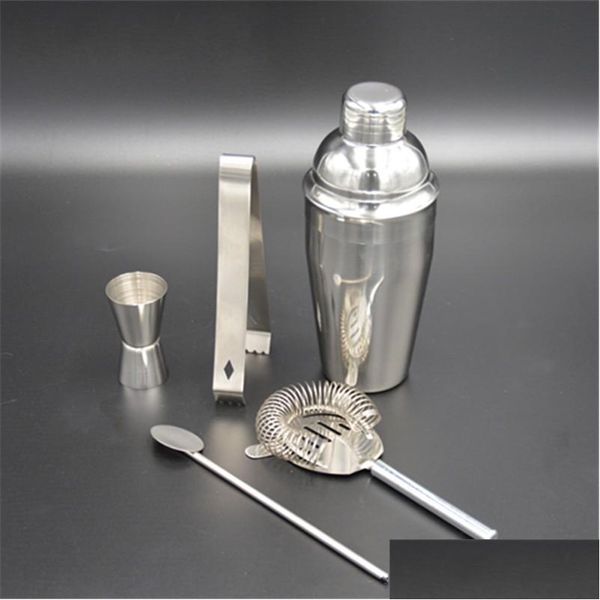 Strumenti da bar Set di shaker per vino in acciaio inox Sier Jigger Mixer Colino per ghiaccio Kit di agitatori per cucchiai a clip Robusto per attrezzi da bar Top Qual Dhgarden Dhw1P