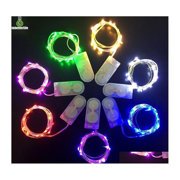 Cordas de LED 1m 2m Copper Sier Wire Lights Bather Fairy Light for Christmas Halloween Home Party Wedding Decoration Drop Dhwiz