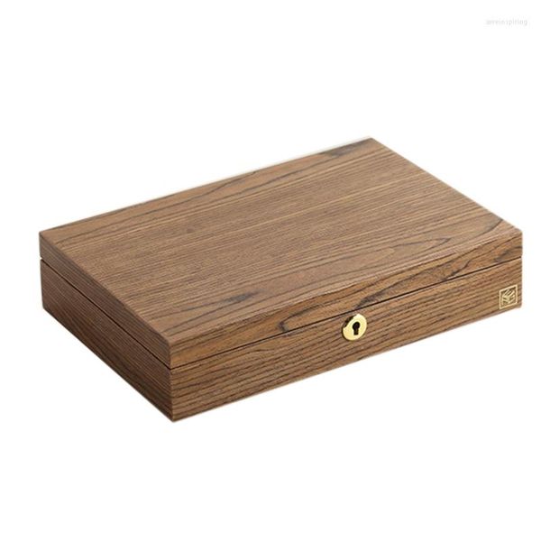 Ювелирные мешочки деревянные флип -организаторские коробки для хранения подарки для часа серьги кольцевой держатель ювелирные коробки