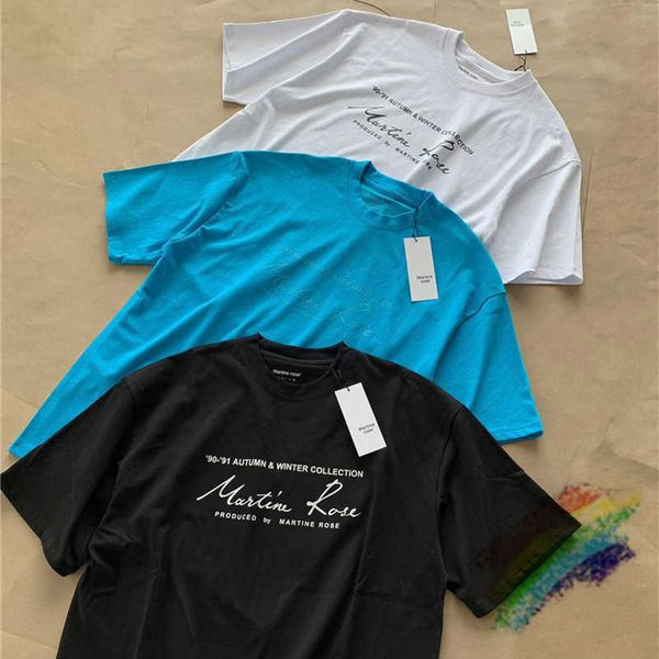 Mens T-Shirts Puff Baskı Martine Gül Tişörtü Erkek Kadınlar 1 Yüksek Kalite İmza Kısa Kollu Üstler Tee T221130