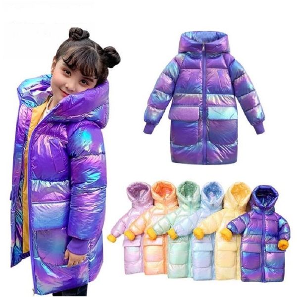 Jaquetas infantis de moda de casaco para baixo para meninos meninas outono de inverno espessado algodão com capuz Adicionado crianças quentes lowas longas parkas 221130