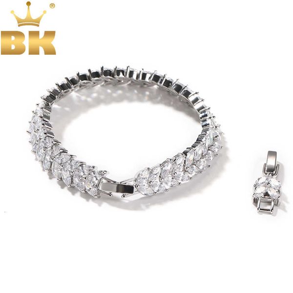 Bracciale a catena the Bling King 9mm a forma di grano Cz Plus Collegamento di estensione ghiacciato Gioielli hiphop di lusso con zirconi cubici