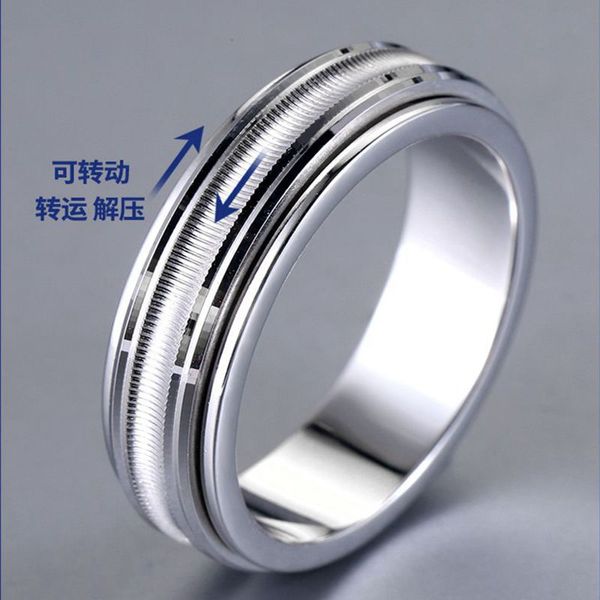 Neues Design der h￶chsten Qualit￤t Liebhaber Turning Band Ring Paar Liebesringe 100% 925 Sterling Silber Rotatable Ringe Mode Frauenhochzeit Schmuck Lady Party Luck Future Ring