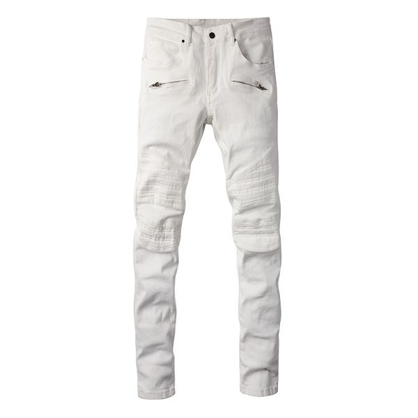 Jeans da uomo Amirr Designers Summer Rapper star same jeans Pantaloni da mendicante con piccoli fori dritti e sottili