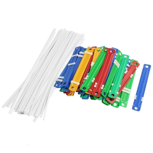 Outros material escolar de escritório 5 PCs de 50 PCs coloridos de encadernação de plástico colorido TwoPiece Document Paper Fixadores 221130