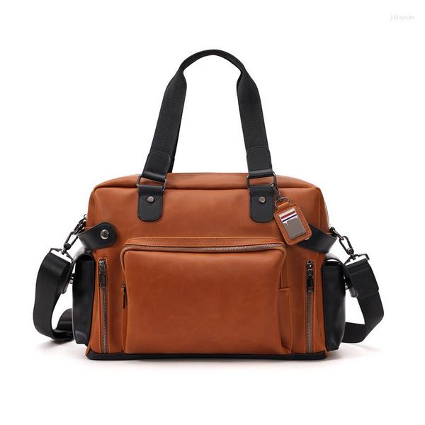 Aktentaschen Mode Dickes Leder Handtasche Männer Frauen Aktentasche 15 Zoll Laptop Umhängetasche Mann Business Portfolio Für Dokument Junge Schultasche