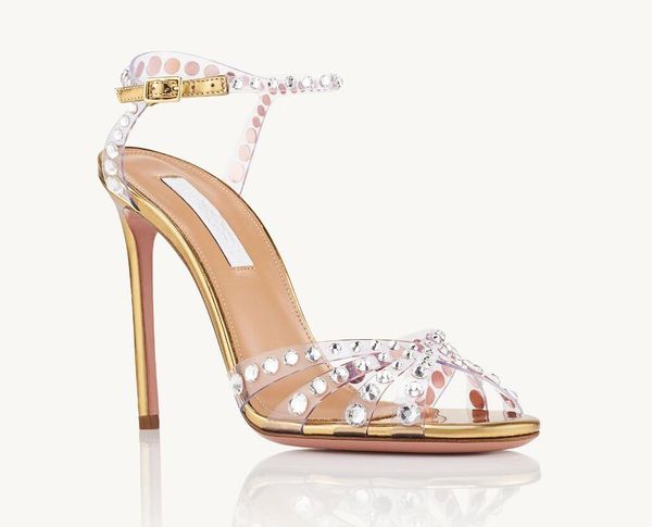 AQUAZZURA Famous Brands Sandals Tequila Destate di alta qualità Scarpe per affare Pompa pompa per affare Pompe con cinturino in pelle rossa bianca nera a spillo PWN2