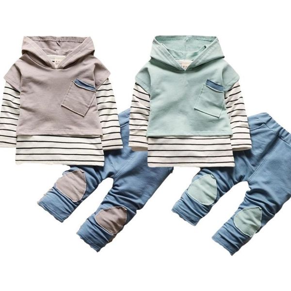 Roupas conjuntos de roupas infantis de bebê de bebê outono inverno meninos de manga longa calça de camiseta de camiseta 3pcs por 1 2 3 4 anos roupas de menino 221130