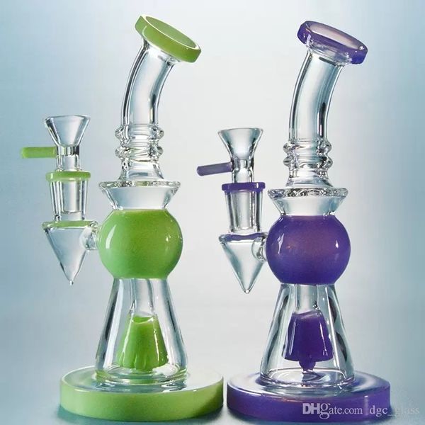 Heady Glass Bong Soffione doccia Percolatore Dab Rig Pipa ad acqua dal design piramidale con boccaglio a collo corto da 14 mm