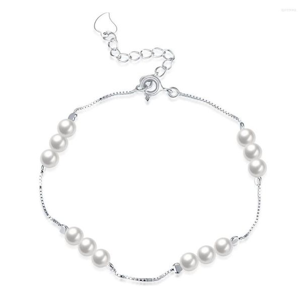 Link Armbänder V48 Mode 925 Sterling Silber Armband Hochwertige Reine Perle Für Frauen Engagement Schmuck