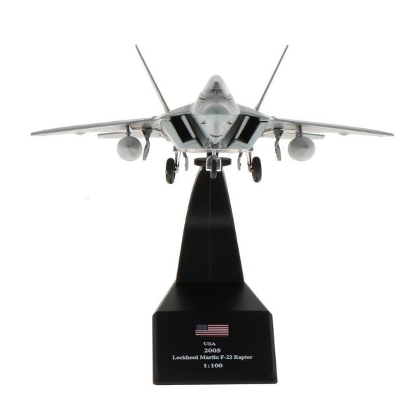 Druckguss-Modellauto, Maßstab 1:100, amerikanisches F-22-Kampfflugzeug Raptor, Flugzeug, Spielzeug, Geschenk für Kinder, 221201