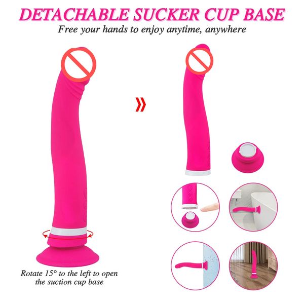 Vibrador de vibrador Vibrador de vibra￧￣o Gup GP G-Spot 10 Modelo Vibra￧￣o Massageador Realista Penis Vibration Girl Sex Toys for Women