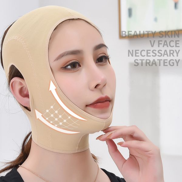 Dispositivi per la cura del viso lift V Shaper Mask Fasciatura dimagrante Chin Cheek Lift Up Belt Cinturino antirughe Beauty Neck Thin Tools 221201