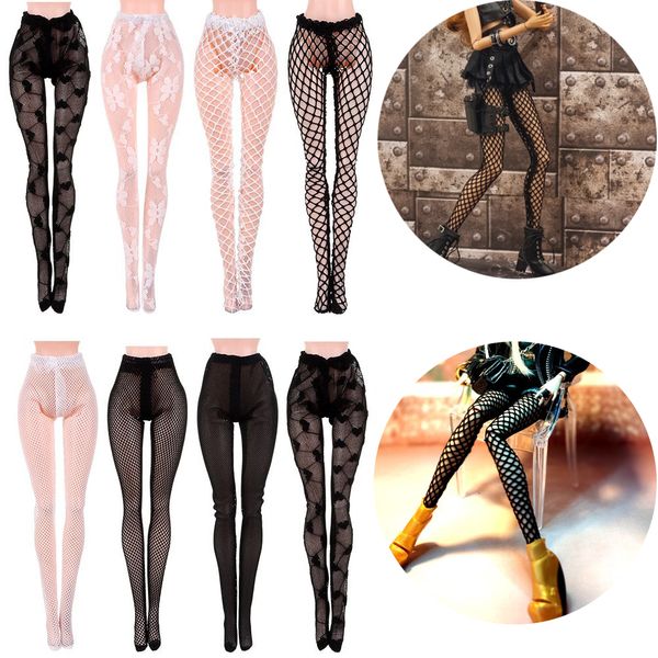 Puppenzubehör Mode 1 6 Seidenstrümpfe Mini-Netzstrumpfhosen Zubehör Elastische Leggings Spielzeug Strumpfhosen Hosen Socken für 30 cm 221130