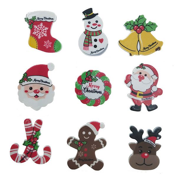 Decorações de Natal 50pcs 9 Estilos misturam Feliz Natal Papai Noel, boneco de neve, preenchimento de campainha elk planar resina plana cabochon