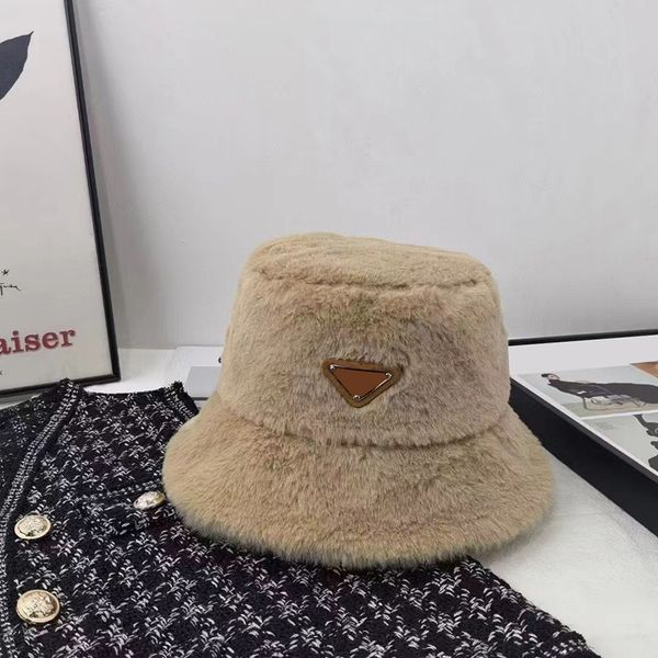 Künstlermütze Beanie-Mütze Bucket Hundred Designer Bucket Hats Faux Nerzpelz Weiblich Herbst- und Wintereimer Buchstaben Temperament Mode Goo S