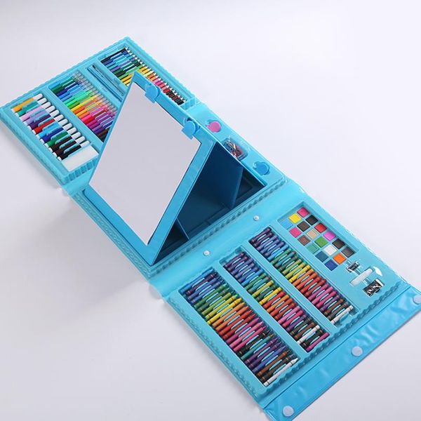 208pcs boya kalemleri boya fırçası set çocuk hediyesi sanat boya renk suluboya kalem kalem boya çizim ile yeni yıl payetler