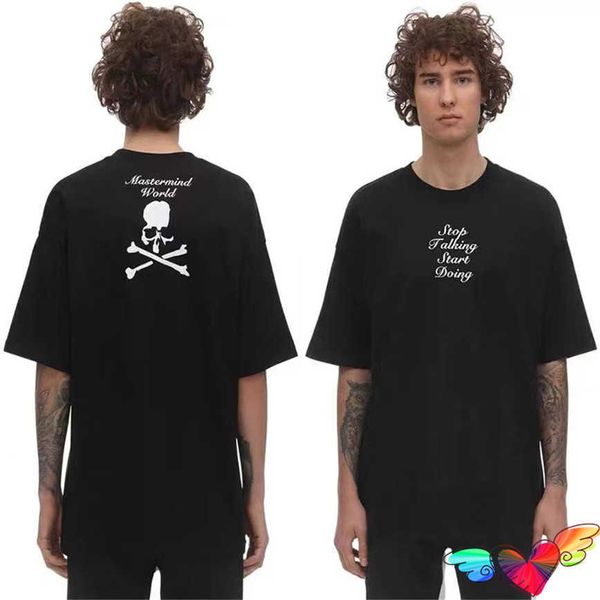 Erkek Tişörtler Konuşmayı Bırakın Mastermind World Tee Erkekler Kadın Kafatası Grafik Mastermind Japonya T Shirt Üstler Pamuk Kısa Kol T221130