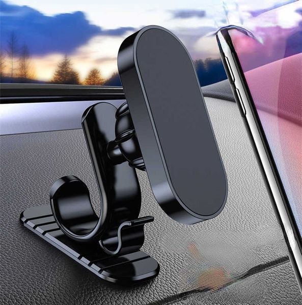 360 ° Dönüş Manyetik Araba Telefon Tutucu Bükülebilir Mobil Cep Telefonu Montaj Braketi Otomatik Mıknatıs Desteği