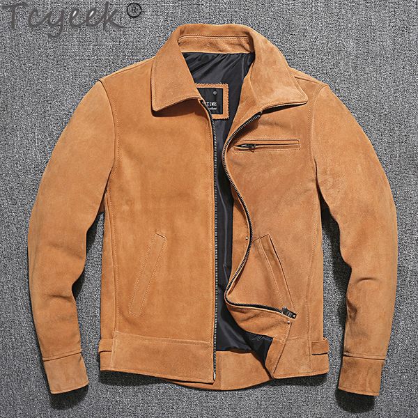 Men's Leather Faux TCYeek100% Jackets reais genuínos para homens NATURAL Spring Jacket Mody Fashion Coats Giubotto Pelle Uomo ZM180 221130