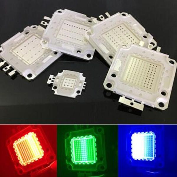 LED RGB COB Yüksek Güçlü Lamba Ampulleri Boncuk Renkli Kırmızı Yeşil Mavi Işık Cipsleri 3 PCS