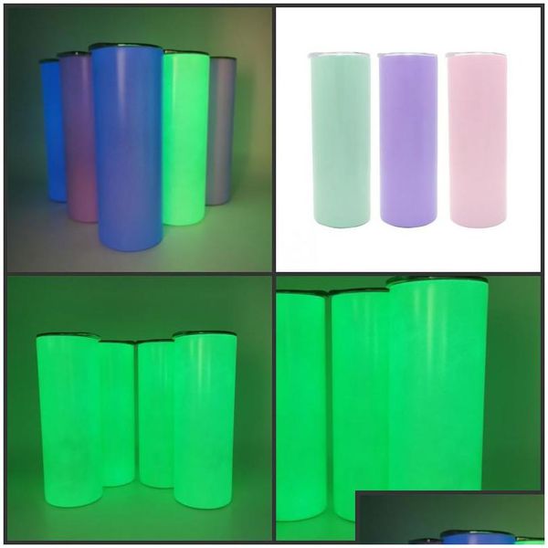 Tumblers sublimação copo reto DIY 20 onças de brilho no escuro com tinta luminosa luminescente Magic Tumblers 81 S2 Drop de dhgarden dhrge