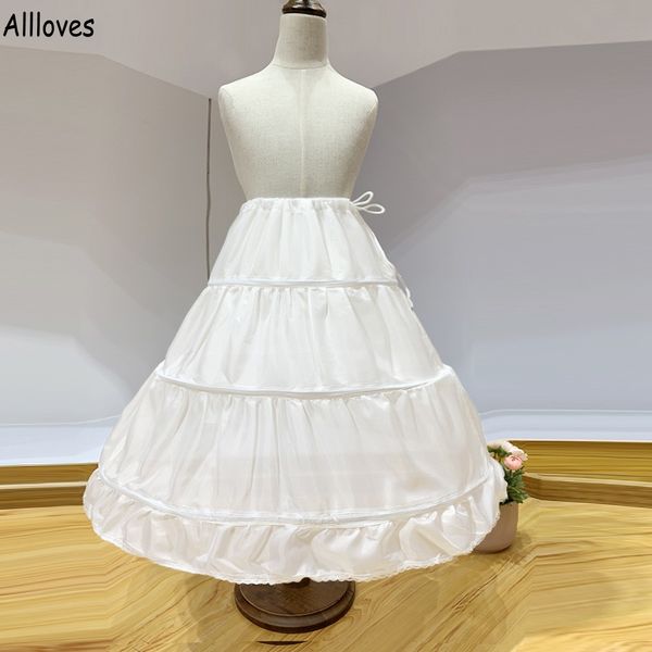3 aros meninas garotas an￡guas de esfera para vestidos de baile vestidos brancos filhos longos deslizam o vestido de menina de flor de crinolina
