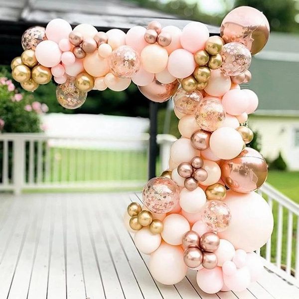 Decorazioni natalizie Palloncino in oro rosa Ghirlanda Kit arco Matrimonio Compleanno Baloon Decorazioni per feste di compleanno Bambini Baby Shower Lattice Confetti Ballon Balon 221201