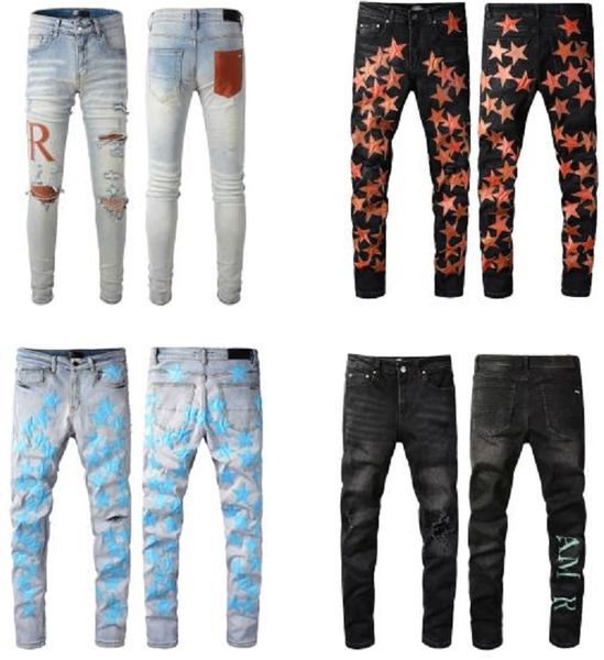Balaman Designer-Herrenjeans, Herrenjeans, modische Denim-Hosen für Männer, dünne, zerrissene, zerstörte Stretch-Jeans mit schmaler Passform und Strahlfußhose