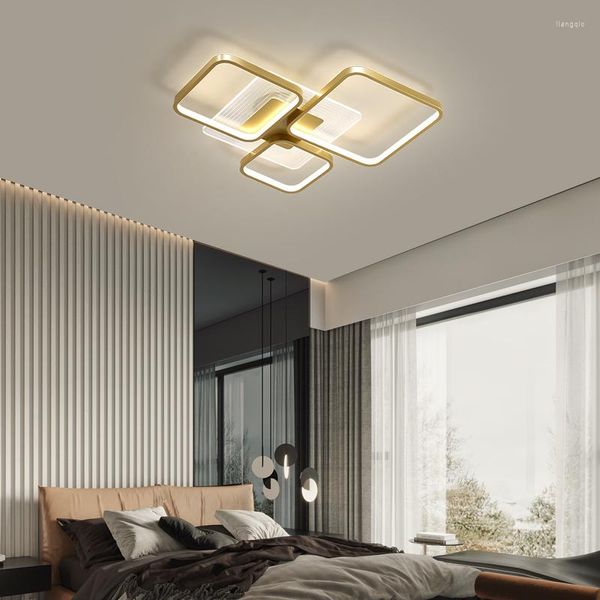 Kronleuchter FKL Moderne quadratische Kronleuchter Wohnzimmer Esszimmer Schlafzimmer minimalistische nordische geometrische Form LED Hall Deckenleuchte