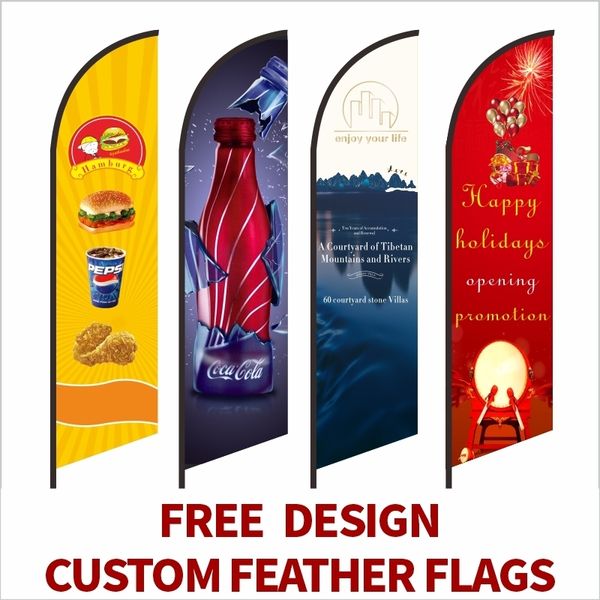 Banner-Flaggen, Strand-Feder-Flagge, Grafik, individueller Druck, kostenloses Design, Promotion, Eröffnungsfeier, Außenwerbung, Dekoration 221201