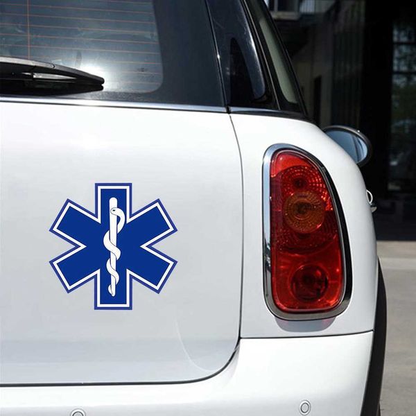 Auto modifizierte Metallaufkleber Star of Life Blue Not Ambulance Badge Car Side Fender Rumpf Dekoration Zubeh￶r