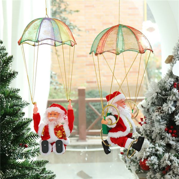 Noel Oyuncak Malzemeleri ZK30 Komik Dans Paraşütü Noel Baba Bebek Oyuncak Elektrikli Kawaii Çocuk Oyuncak Çocuk Oyuncak 221201