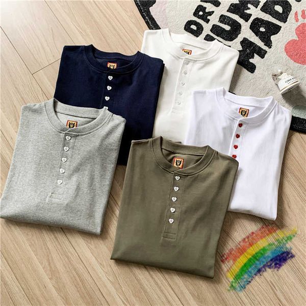 Herren T-Shirts Langarm Human Made T-Shirt Männer Frauen T-Shirt 1 1 Beste Qualität Gesticktes Herz Einfarbig Human Made T-Shirts T221130