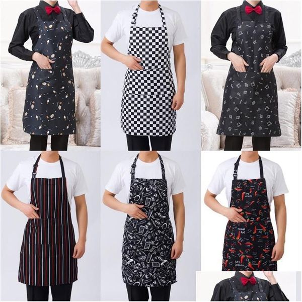 Küchenschürze Küchenarbeitsschürzen Kochkleidung Tasche Hängende Halsschürze EL Restaurant Home Dirt Proof Tools Pinafore Frauen Dhgarden Dh62C