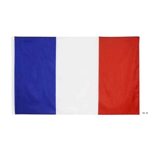 France Flag Polyester Prined European Banner Bandeiras com 2 ilhós de latão para pendurar bandeiras e faixas nacionais franceses TT1202