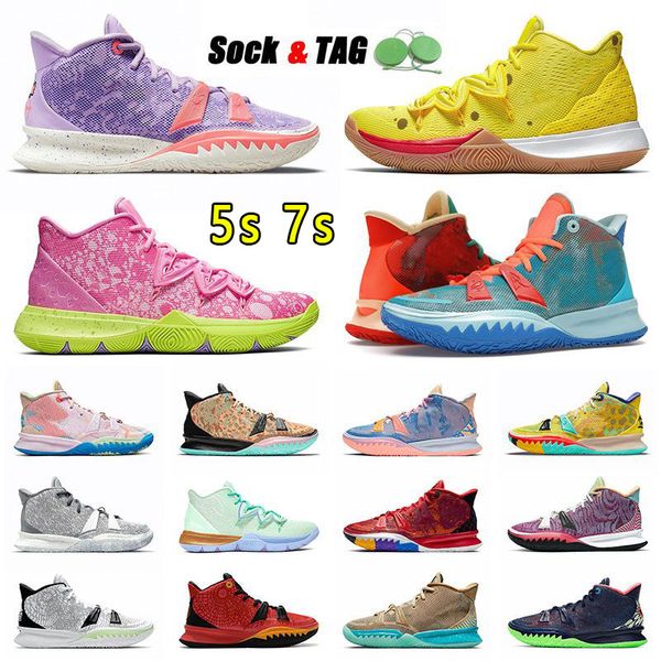 Top 7s Vision Shoes Basketball Sneakers Kyries 7 Fire Pink Filha 5 5S Mãe Natureza Grinch Patricks One World One 1 Prople Light Bone 4 criou 8 LOW 8S Designer Trainer.