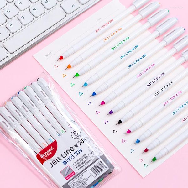 8/12 penne a colori Jell Line Set penna a inchiostro gel a punta fine da 0,4 mm per disegno pennarello Liner vernice schizzo scuola studente regalo d'arte F982