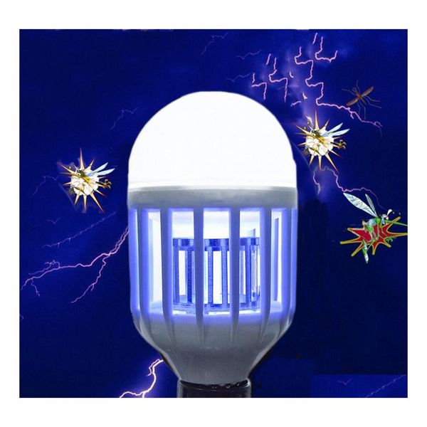 Lampadine a led Mosquito Killer Lamp E27 110V 220V 15W Led Bb Electric Trap Light Electronic Anti Insect Bug Night Lamps Drop Delivery Lig Dhgh8