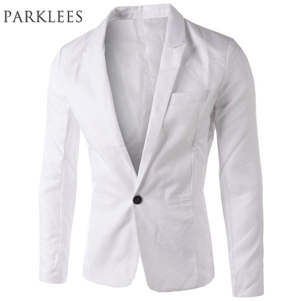 Männer Anzüge Blazer Marke Weiß Ankunft s Slim Fit Jacke Koreanische Stilvolle Single Button Anzug Kostüm Veste Homme 221201